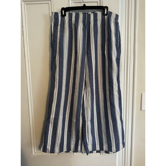 Old Navy Women's Gauze Wide Leg Pants Large Petite Pull On - Picture 1 of 3